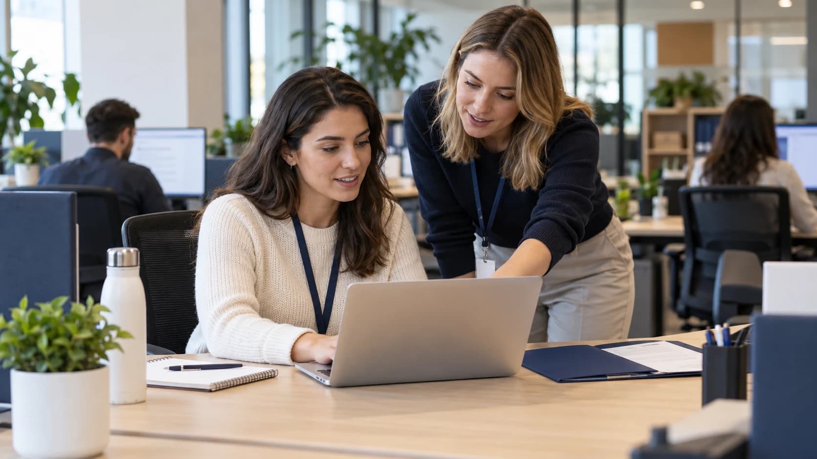 Professionals working together in a modern office