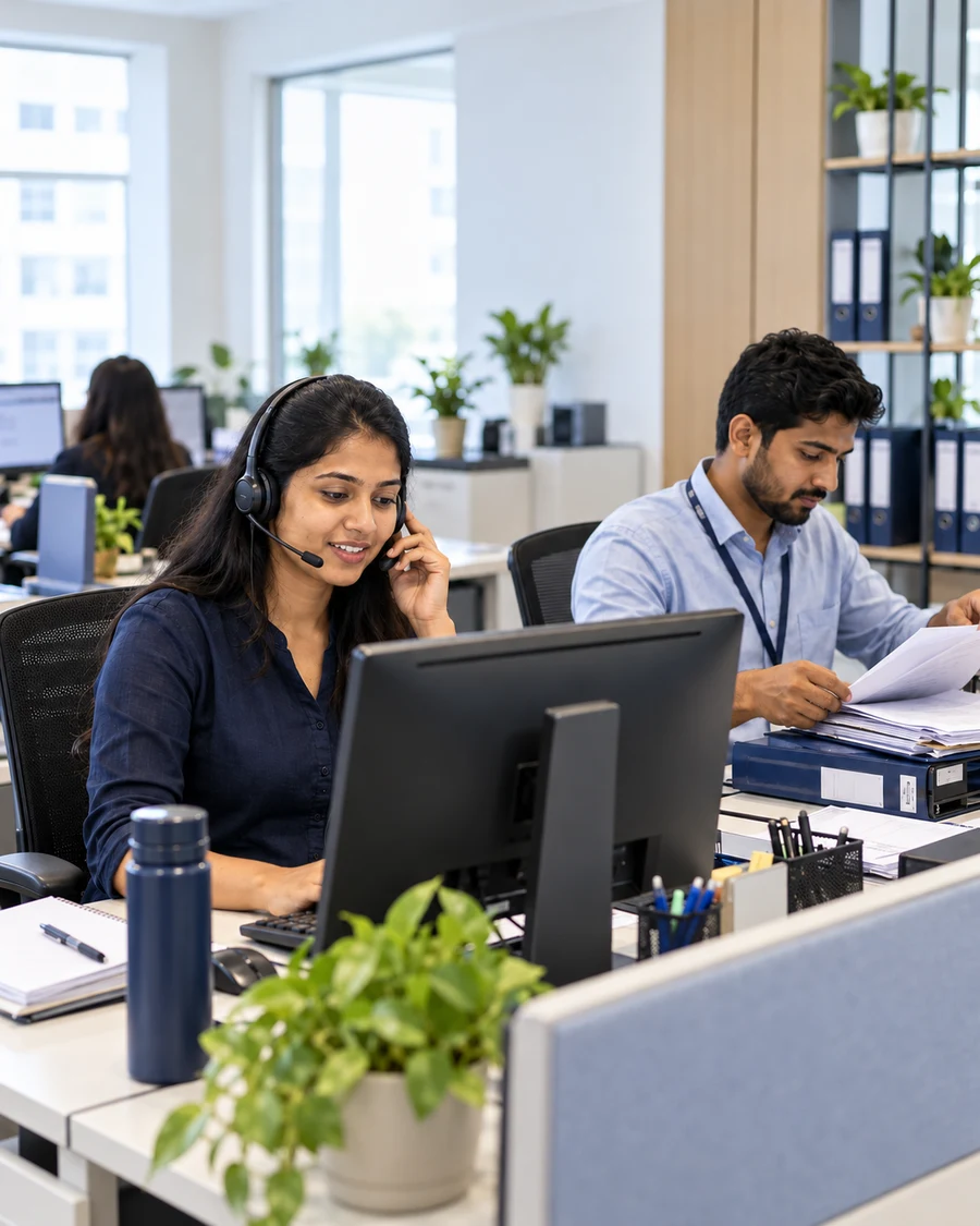 HR outsourcing team supporting a business